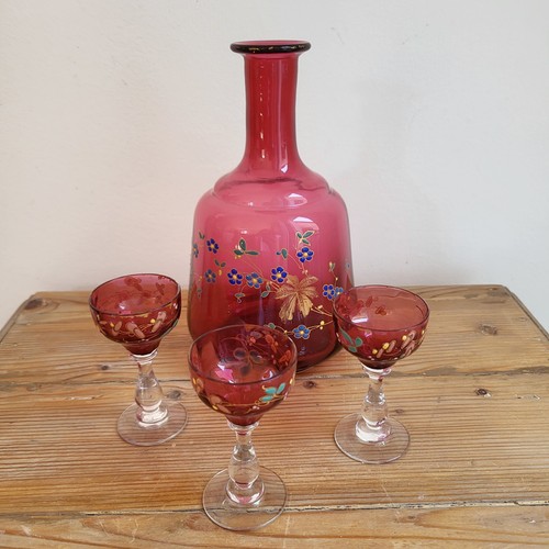 Carafe verre soufflé rose - verre,