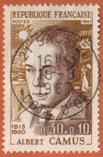 1967-France Timbre(Ob)./Albert Camus"Ecrivain-Yv.1514