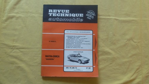 Matra simca bagheera - matra, revue