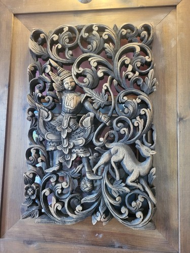 Panneau bois sculpté - bois,