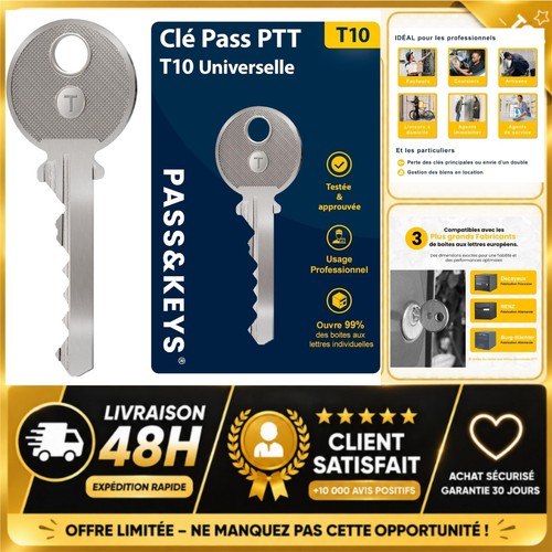 Clé passe partout t10 - passe-partout, boîtes