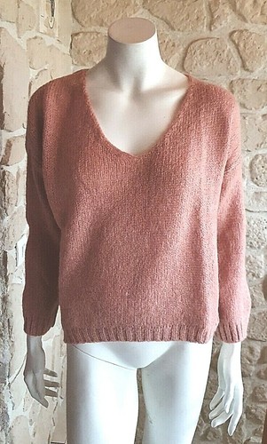Pull rose col - v, talia