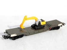 JOUEF HO 6581 LOW PLATFORM WAGON + OVERHEAD LOADING, CONSTRUCTION MACHINE