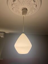 1960 White Opaline Scandinavian Pendant Light