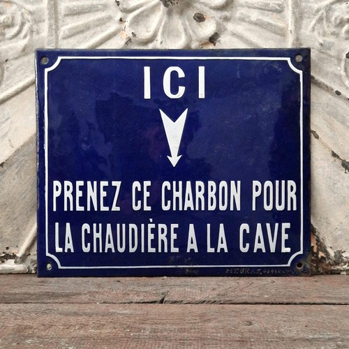 Plaque émaillée ici - émaillée, «
