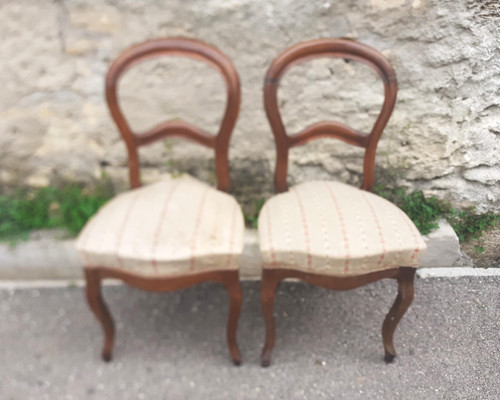 Paire chaises ancienne en - paire, de