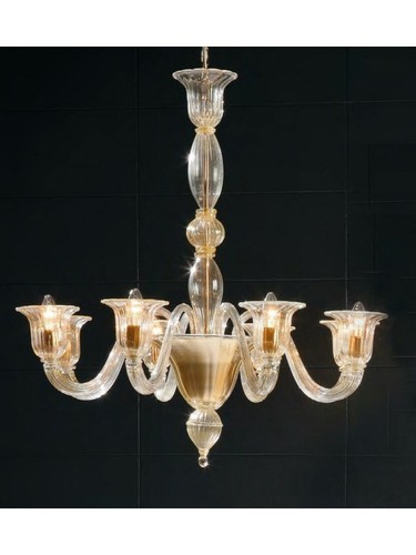Lustre murano venise ambre - lustre,