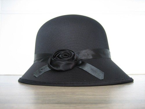 Chapeau noir type retro - noir,