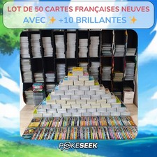 LOT DE 50 CARTES POKEMON FRANCAISES NEUVES BLOC EB/EV ✨ +10 BRILLANTES ✨