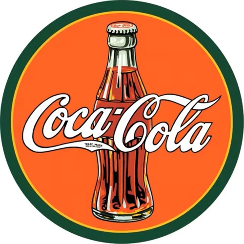 Plaque vintage coca cola ronde - vintage,