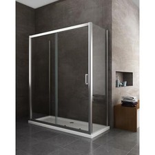 Cabine de douche de 6 mm H. 190 avec  deux  murs  fixes et une porte coulissante
