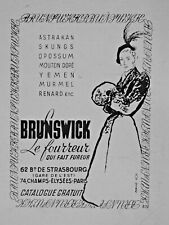 1948 BRUNSWICK FUR ASTRAKAN SKUNGS OPOSSUM FOX PRESS ADVERTISEMENT