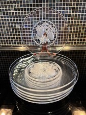 6 Val St Lambert Brussels Intaglio 10" Dinner Plates, EUC, Hard to Find