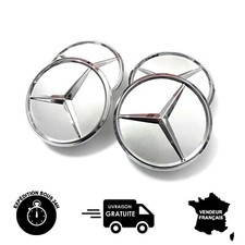4x Centre De Roue / Cache Moyeu MERCEDES GRIS 75MM