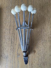 Antique Vintage SERJAC Wall Coat Rack 1960s Ball Beige Chrome Leaflet