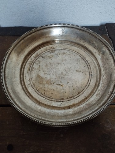 Plat assiette argent massif - plat,