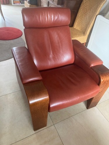 Fauteuils cuir bois - 2, et
