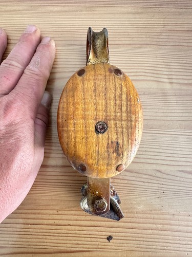 Ancienne petite poulie bois - ancienne, en