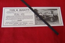 BUGATTI TYPE 55 EX. BACHELIER - 1950 ORIGINAL VINTAGE SALES ADVERT