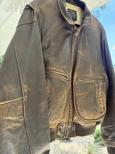 AVIREX G-2 LEATHER FLIGHT JACKET Navy SPEC 7823 Mens 44 Good Condition VINTAGE 