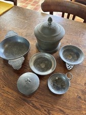 lot de 6 pots en etain 4 grands et deux petits