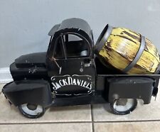 Large Black Rustic Jack Daniels Whiskey Barrel Metal Truck 21x12x12 Bar Decor