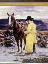 Tim Cox 15x18 Framed Winter Cowboy Portrait 