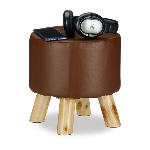 Pouf cuir synthétique - pouf,