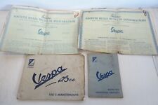 maintenance manual Vespa 125 rod 1950 + vouchers and Piaggio contracts