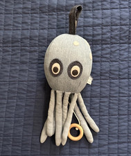 Ferm Living Plush Crib Pull Musical Octopus Plush Denim Blue Jean WORKS!
