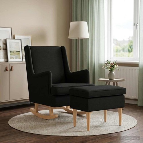 Fauteuil avec pouf tissu - pouf, pc