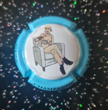 champagne capsule VAUTRAIN marcel n°A43c cuvée caroline baldwin light blue