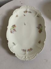 tres grand plat de presentation ovale faience de limoges Gda decor floral