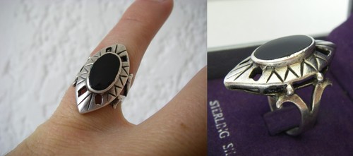 Belle bague ancienne onyx en - belle, ?