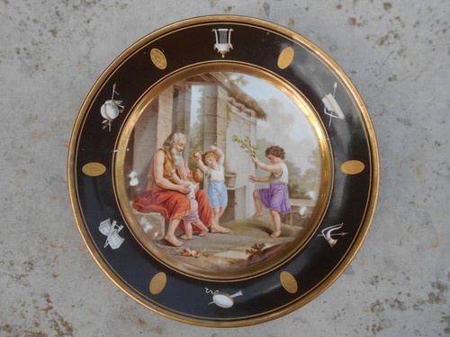 Rare assiette peinte tableau