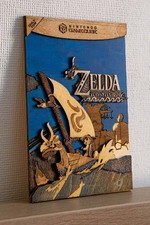 Zelda The Wind Waker boite artwork en bois gravé Nintendo Gamecube