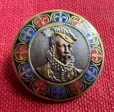 ANTIQUE ENAMEL FLEUR DE LYS BUTTON BUTTON ROYALIST MONARCHY KING HENRY III IV