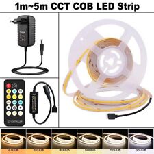 Ruban LED COB Bande Lumineuse CCT 2700~6500K RF Télécommande EU Alimentation Kit