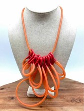 Samuel Coraux Orange Oval Statement Necklace