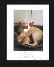 Hubert de Givenchy le biberon photo découpée & dessin signée 1997