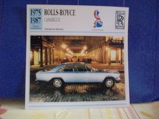 CARTE FICHE AUTO ROLLS ROYCE