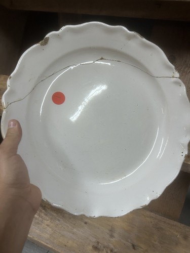 Plat blanc faïence - blanc,