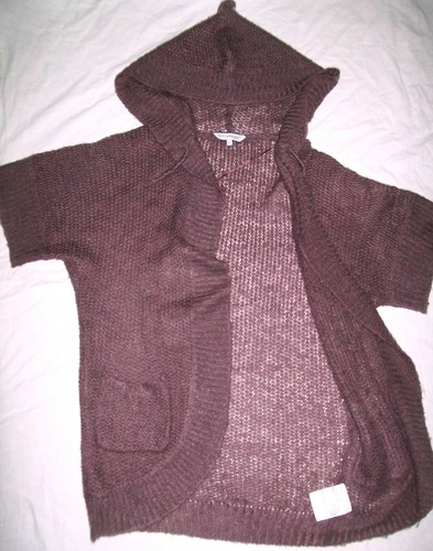 Gilet capuche maille - gilet,