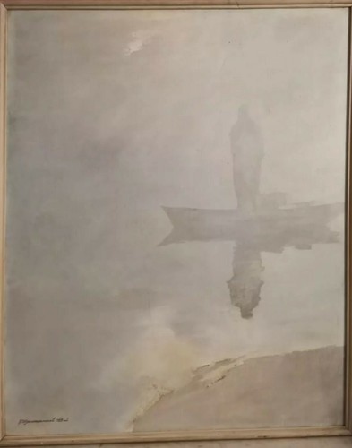 étang barque dans - étang",