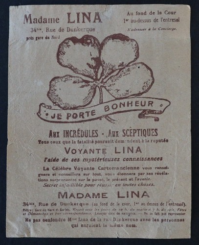 Carte visite madame - carte, lina