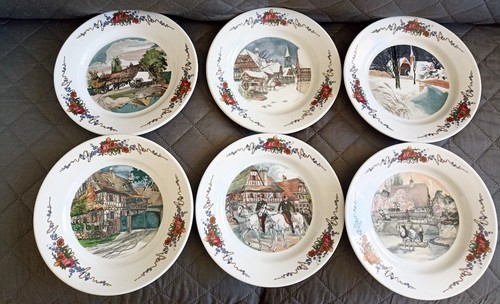 Six assiettes plates - six,