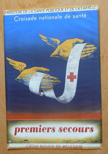 Ancienne affiche croix rouge - ancienne,