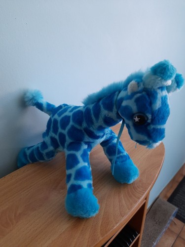 Doudou peluche girafe bleue - doudou,