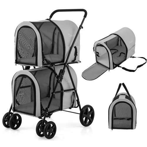 Double pet stroller w - 4-in-1,