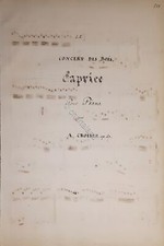 Spartito Manoscritto Concert Des Bois Caprice for Piano by A. Croisez sec. XIX